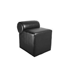 Yuvarlak Sırtlı Mini Puf Siyah