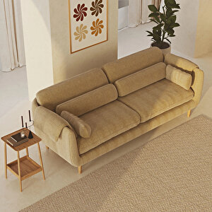 Mevy Üçlü Koltuk Fitilli Kadife