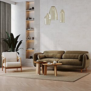 Mevy Üçlü Koltuk Fitilli Kadife