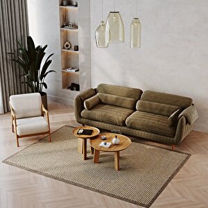 Mevy Üçlü Koltuk Fitilli Kadife