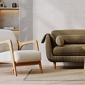 Mevy Üçlü Koltuk Fitilli Kadife