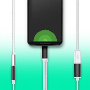 4418 Type C To 3.5mm Stereo Kulaklık Şarj Çevirici Dönüştürücü Adaptör