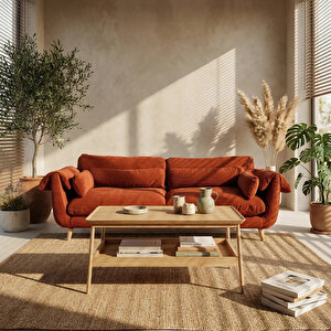 Mevy Üçlü Koltuk Fitilli Kadife