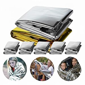 Deprem Ve Afet Çantası İçin 5'li Set: Gold Termal Battaniye - Vücut Isısını Korur