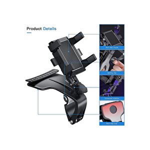 Telefon Tutucu Torpido Üstü Numaratörlü 360 Derece