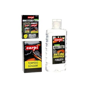 Deri Koruyucu & Torpido Parlatıcı Set - Badem Yağlı Süngerli Bakım Kiti