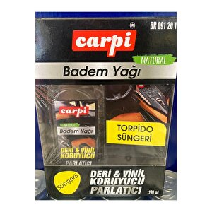 Deri Koruyucu & Torpido Parlatıcı Set - Badem Yağlı Süngerli Bakım Kiti