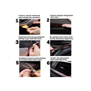 Araç Içi Torpido Çıtası Karbon Tirim Fitil 5 Metre