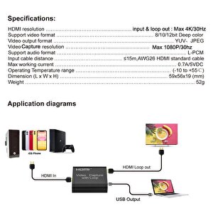 4759 Hdmi 4k Video Capture Ezcap Usb Video Capture Hdmi Kaydedici Yakalama Kartı