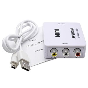 4553 Rca Av To Hdmi Çevirici Dönüştürücü Adaptör