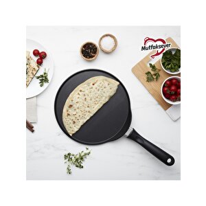 Mutfaksever Indüksiyon Tabanlı Biogranit Black Gözleme Ve Krep Tava 26 Cm