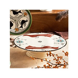 Paye Selçuklu Serisi Kuşlu Ayaklı Porselen Kek Standı 32 Cm