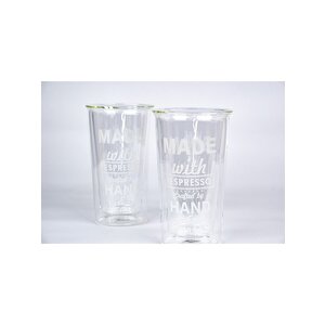 Glory Çift Cidarlı 2'li Desenli Bardak 350ml