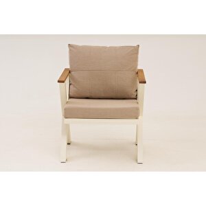 Skyli̇ne Alümi̇nyum Bahçe Balkon Oturma Grubu 2+1+1+masa KREM