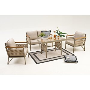 Flores Bahçe Balkon Takimi 2+1+1+masa