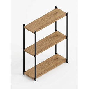Orion 3 Raflı Metal Atlantik Çam Çok Amaçlı Kitaplık
