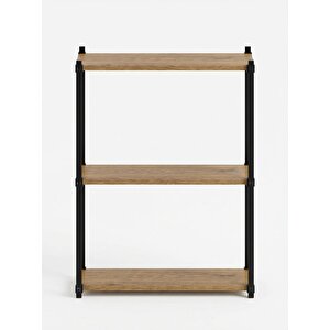 Orion 3 Raflı Metal Atlantik Çam Çok Amaçlı Kitaplık