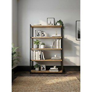 Orion 5 Raflı Metal Atlantik Çam Çok Amaçlı Kitaplık