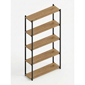 Orion 5 Raflı Metal Atlantik Çam Çok Amaçlı Kitaplık