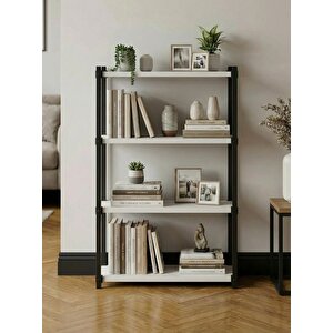 Orion 4 Raflı Metal Çok Amaçlı Kitaplık Beyaz