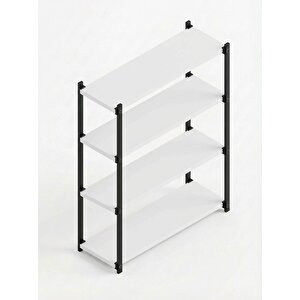 Orion 4 Raflı Metal Çok Amaçlı Kitaplık Beyaz