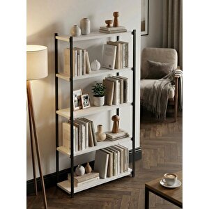 Orion 5 Raflı Metal Çok Amaçlı Kitaplık Beyaz