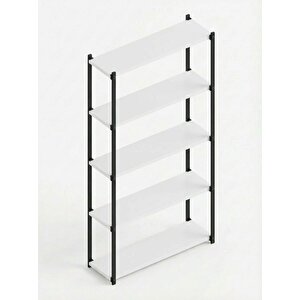 Orion 5 Raflı Metal Çok Amaçlı Kitaplık Beyaz