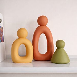 Minimal Tasarım El Yapımı Beton Biblo Seti