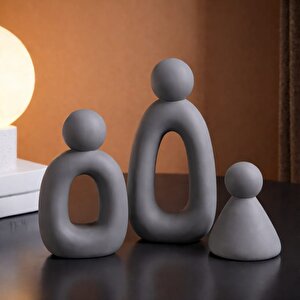 Minimal Tasarım El Yapımı Beton Biblo Seti