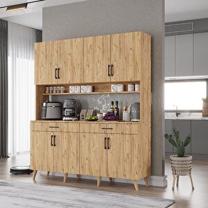 Kahve Köşesi Çok Amaçlı Mutfak Dolabı Çam M.d.m_3_140cm