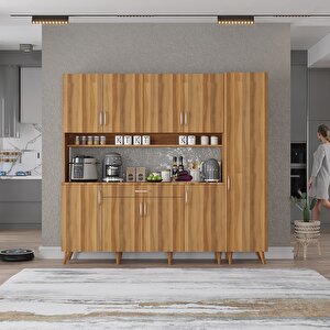 Kahve Köşesi Çok Amaçlı Mutfak Dolabı Ceviz M.b.i_5_200cm 200 cm