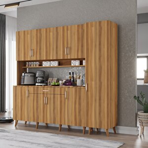 Kahve Köşesi Çok Amaçlı Mutfak Dolabı Ceviz M.b.i_5_200cm 200 cm