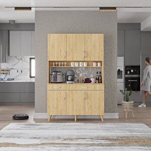 Kahve Köşesi Çok Amaçlı Mutfak Dolabı Meşe M.u.l_4_120cm 120 cm