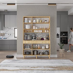 Kahve Köşesi Çok Amaçlı Mutfak Dolabı Meşe M.u.l_4_120cm 120 cm
