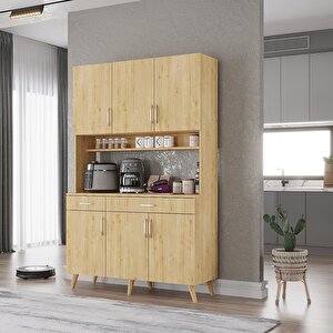 Kahve Köşesi Çok Amaçlı Mutfak Dolabı Meşe M.u.l_4_120cm 120 cm