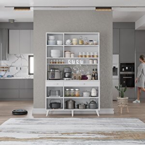 Kahve Köşesi Çok Amaçlı Mutfak Dolabı Beyaz M.u.l_1_120cm 120 cm