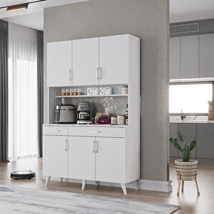 Kahve Köşesi Çok Amaçlı Mutfak Dolabı Beyaz M.u.l_1_120cm 120 cm