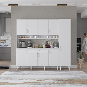 Kahve Köşesi Çok Amaçlı Mutfak Dolabı Beyaz M.b.i_1_200cm 200 cm
