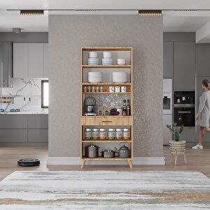 Kahve Köşesi Çok Amaçlı Mutfak Dolabı Çam M.i.l_3_80cm 80 cm