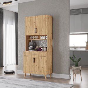 Kahve Köşesi Çok Amaçlı Mutfak Dolabı Çam M.i.l_3_80cm 80 cm