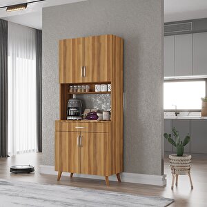 Kahve Köşesi Çok Amaçlı Mutfak Dolabı Ceviz M.i.l_5_70cm 70 cm