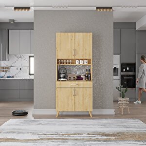 Kahve Köşesi Çok Amaçlı Mutfak Dolabı Meşe M.i.l_4_70cm 70 cm