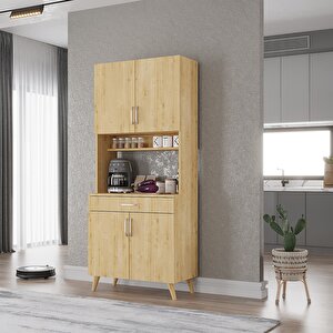 Kahve Köşesi Çok Amaçlı Mutfak Dolabı Meşe M.i.l_4_80cm 80 cm