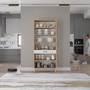 Kahve Köşesi Çok Amaçlı Mutfak Dolabı Çam&beyaz M.i.b_7_70cm 70 cm