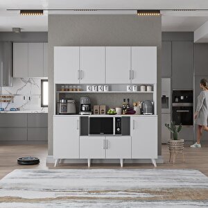 Kahve Köşesi Çok Amaçlı Mutfak Dolabı Beyaz M.d.t_1_160cm 160 cm