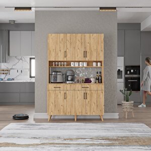 Kahve Köşesi Çok Amaçlı Mutfak Dolabı Çam M.u.l_3_120cm 120 cm