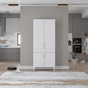 Kahve Köşesi Çok Amaçlı Mutfak Dolabı Beyaz M.i.b_1_80cm 80 cm