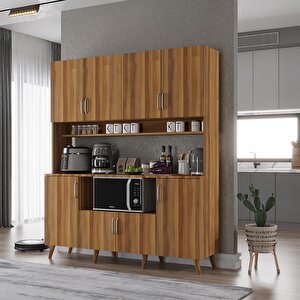 Kahve Köşesi Çok Amaçlı Mutfak Dolabı Ceviz M.d.t_5_160cm 160 cm