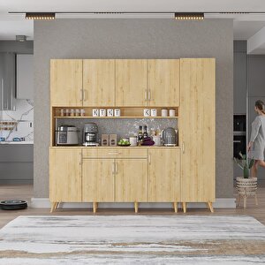 Kahve Köşesi Çok Amaçlı Mutfak Dolabı Meeş M.b.i_4_200cm 200 cm