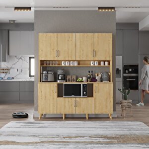 Kahve Köşesi Çok Amaçlı Mutfak Dolabı Meşe M.d.t_4_160cm 160 cm